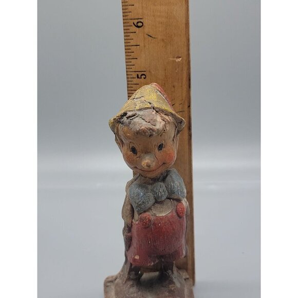 Walt Disney Prod 1940 Pinocchio Figurine Multi Products 5" Carved Wood Chicago - Picture 10 of 16